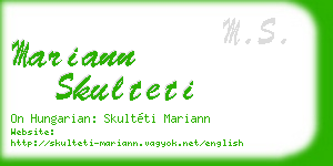mariann skulteti business card